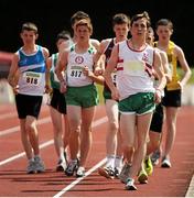 28 July 2012; Simon Gillespie,122, Ballina A.C., Co. Mayo, on his way to winning the Boy's Under-17 3,000m Walk event. Woodie’s DIY Juvenile Track and Field Championships of Ireland, Tullamore Harriers Stadium, Tullamore, Co. Offaly. Picture credit: Tomas Greally / SPORTSFILE