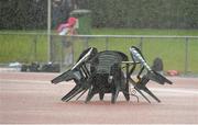 28 July 2012; A general view of the weather conditions during the Woodie’s DIY Juvenile Track and Field Championships of Ireland, Tullamore Harriers Stadium, Tullamore, Co. Offaly. Picture credit: Tomas Greally / SPORTSFILE