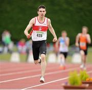 29 July 2012; Darragh Whyte, Galway City Harriers AC, Co. Galway, leads his team home to win the Boy's Under-19 4x400m relay. Woodie’s DIY Juvenile Track and Field Championships of Ireland, Tullamore Harriers Stadium, Tullamore, Co. Offaly. Picture credit: Matt Browne / SPORTSFILE