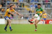 28 July 2012; Paul Galvin, Kerry, in action against Alan Clohessy, Clare. GAA Football All-Ireland Senior Championship Qualifier, Round 4, Kerry v Clare, Gaelic Grounds, Limerick. Picture credit: Diarmuid Greene / SPORTSFILE