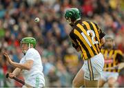 29 July 2012; Henry Shefflin, Kilkenny, shoots past Nickie Quaid, Limerick, to score his side's second goal. GAA Hurling All-Ireland Senior Championship Quarter-Final, Kilkenny v Limerick, Semple Stadium, Thurles, Co. Tipperary. Picture credit: Brian Lawless / SPORTSFILE