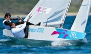 29 July 2012; Ireland's Peter O'Leary, skipper, and David Burrows, crew, compete in the Men's Star keelboat fleet race. London 2012 Olympic Games, Sailing, Weymouth & Portland National Sailing Academy, Portland, Dorset, England. Picture credit: Brendan Moran / SPORTSFILE