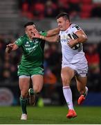6 October 2017; Jacob Stockdale of Ulster is tackled by Cian Kelleher of Connacht during the Guinness PRO14 Round 6 match between Ulster and Connacht at the Kingspan Stadium in Belfast. Photo by Ramsey Cardy/Sportsfile