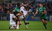 6 October 2017; Bundee Aki of Connacht offloads the ball to team-mate Tom Farrell as he is tackeld by Alan O'Connor, left, and Luke Marshall of Ulster during the Guinness PRO14 Round 6 match between Ulster and Connacht at  the Kingspan Stadium in Belfast. Photo by David Fitzgerald/Sportsfile