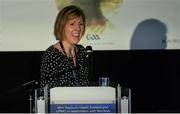 7 October 2017; Dr. Anne Mucha, DPT, Clinical Director, Vestibular Therapy, UPMC Sports Medicine Concussion Program, speaking at the National Concussion Symposium at Croke Park in Dublin. Photo by Piaras Ó Mídheach/Sportsfile