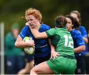 7 October 2017; Meadbh O’Callaghan of Leinster is tackled by Shona Kennedy of Connacht during the U18 Girls Interprovincial match between Leinster and Connacht at MU Barnhall RFC in Leixlip, Co Kildare. Photo by Seb Daly/Sportsfile