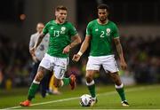 6 October 2017; Cyrus Christie and Jeff Hendrick, left, of Republic of Ireland during the FIFA World Cup Qualifier Group D match between Republic of Ireland and Moldova at Aviva Stadium in Dublin. Photo by Stephen McCarthy/Sportsfile