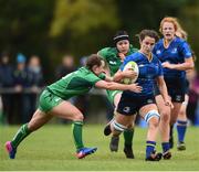 7 October 2017; Tess Meade of Leinster is tackled by Aine Galvin of Connacht during the U18 Girls Interprovincial match between Leinster and Connacht at MU Barnhall RFC in Leixlip, Co Kildare. Photo by Seb Daly/Sportsfile