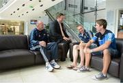 26 July 2012; As part of its fifth anniversary celebrations, the Sports Surgery Clinic welcomed members of the Dublin All-Ireland winning senior football team to its facilities in Santry. Geoff Moylan, CEO, SSC, second from left, with, from left, Dublin manager Pat Gilroy, and Dublin players Eoghan O’Gara, and Michael Fitzsimons, at the Sports Surgery Clinic, Santry. Santry Demesne, Dublin. Picture credit: Brian Lawless / SPORTSFILE