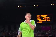 30 July 2012; Ireland's Scott Evans reacts during the men's singles group play stage match against China's Lin Dan. London 2012 Olympic Games, Badminton, Wembley Arena, Wembley, London, England. Picture credit: Stephen McCarthy / SPORTSFILE