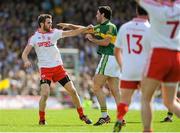 21 July 2012; Ronan McNamee, Tyrone, and Bryan Sheehan, Kerry, tussle off the ball during the game. GAA Football All-Ireland Senior Championship Qualifier, Round 3, Kerry v Tyrone, Fitzgerald Stadium, Killarney, Co. Kerry. Picture Credit: Diarmuid Greene / SPORTSFILE