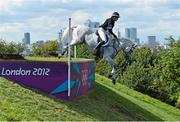 30 July 2012; New Zealand's Caroline Powell, on Lenamore, competes during the individual and team eventing cross country. London 2012 Olympic Games, Equestrian Greenwich Park, Greenwich, London, England. Picture credit: Brendan Moran / SPORTSFILE