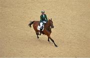 31 July 2012; Ireland's Aoife Clark, on Master Crusoe, competes during the team eventing showjumping discipline in which the Irish team finished 5th overall. London 2012 Olympic Games, Equestrian, Greenwich Park, Greenwich, London, England. Picture credit: Brendan Moran / SPORTSFILE