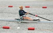 31 July 2012; Ireland's Sanita Puspure warms up ahead of the quarter-final of the women's single skulls. London 2012 Olympic Games, Rowing, Eton Dorney, Buckinghamshire, London, England. Picture credit: Stephen McCarthy / SPORTSFILE