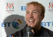 31 July 2012; Ulster's Stephen Ferris during the announcement of the official communications partner of Ulster Rugby. Ravenhill Park, Belfast, Co. Antrim. Photo by Sportsfile