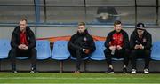 7 October 2017; Chris Shields, left, and Patrick McEleney of Dundalk, second from right, on the bench before the SSE Airtricity League Premier Division match between Finn Harps and Dundalk at Finn Park in Ballybofey, Co Donegal. Photo by Oliver McVeigh/Sportsfile