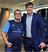 7 October 2017; Leinster's Garry Ringrose with supporters in the Blue Room ahead of the PRO14 Round 6 match between Leinster and Munster at the Aviva Stadium in Dublin. Photo by Brendan Moran/Sportsfile
