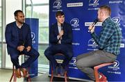 7 October 2017; Leinster's Isa Nacewa and Garry Ringrose in a Q&A with Will Slattery in the Blue Room ahead of the PRO14 Round 6 match between Leinster and Munster at the Aviva Stadium in Dublin. Photo by Brendan Moran/Sportsfile