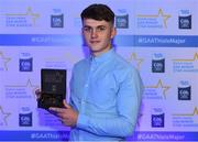 7th October 2017; Electric Ireland present Cork's Sean O’Leary Hayes with his 2017 Electric Ireland GAA Minor Star Award as voted for by a panel of GAA legends which includes Oisin McConville, Andy McEntee, Donal Og Cusack and Mattie Kenny. Sponsor to the GAA Minor Championships, Electric Ireland today honoured 15 minor players from, football and 15 players from hurling at the inaugural annual Electric Ireland Minor Star Awards in Croke Park #GAAThisIsMajor. Photo by Eóin Noonan/Sportsfile