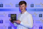 7th October 2017; Electric Ireland present Cork's James Keating with his 2017 Electric Ireland GAA Minor Star Award as voted for by a panel of GAA legends which includes Oisin McConville, Andy McEntee, Donal Og Cusack and Mattie Kenny. Sponsor to the GAA Minor Championships, Electric Ireland today honoured 15 minor players from, football and 15 players from hurling at the inaugural annual Electric Ireland Minor Star Awards in Croke Park #GAAThisIsMajor. Photo by Eóin Noonan/Sportsfile