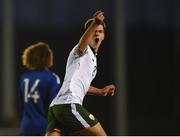 7 October 2017; Jason Molumby of Republic of Ireland celebrates after scoring his side's second goal of the game during the UEFA European U19 Championship Qualifier match between Republic of Ireland and Cyprus at the Regional Sports Centre in Waterford. Photo by Seb Daly/Sportsfile