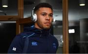7 October 2017; Leinster's Adam Byrne arrives ahead of the Guinness PRO14 Round 6 match between Leinster and Munster at the Aviva Stadium in Dublin. Photo by Ramsey Cardy/Sportsfile