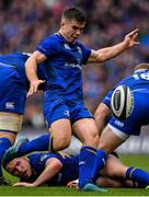 7 October 2017; Luke McGrath of Leinster during the Guinness PRO14 Round 6 match between Leinster and Munster at the Aviva Stadium in Dublin. Photo by Brendan Moran/Sportsfile