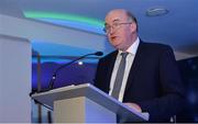 7 October 2017;  Uachtarán Tofa Chumann Lúthchleas Gael John Horan speaking during the Electric Ireland GAA Minor Star Awards at Croke Park in Dublin. Photo by Sam Barnes/Sportsfile