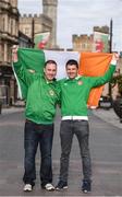 8 October 2017; Republic of Ireland supporters Philip Keown, from Ballyhornan, Co Down, left, and Michael Lenihan, from Killarney, Co Kerry, in Cardiff City ahead of their side's FIFA World Cup Qualifier against Wales on Monday. Photo by Stephen McCarthy/Sportsfile