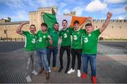 8 October 2017; Republic of Ireland supporters, from Navan, Co. Meath, from left, Stephen Murphy, Ryan Murphy, Conor Murphy, Tom Duignan, Danny Goggett and Adam Blake in Cardiff City ahead of their side's FIFA World Cup Qualifier against Wales on Monday. Photo by Stephen McCarthy/Sportsfile