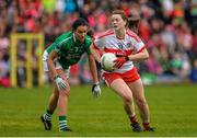 8 October 2017; Annie Crozier of Derry in action against Aisling Woods of Fermanagh during the TG4 Ladies Football All-Ireland Junior Championship Final Replay between Derry and Fermanagh at St Tiernach's Park in Clones, Co Monaghan. Photo by Oliver McVeigh/Sportsfile