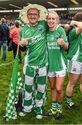 8 October 2017; Fermanagh supporter Luke Padden along with Danielle McManus of Fermanagh after the TG4 Ladies Football All-Ireland Junior Championship Final Replay between Derry and Fermanagh at St Tiernach's Park in Clones, Co Monaghan. Photo by Oliver McVeigh/Sportsfile