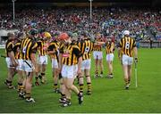 29 July 2012; Kilkenny players Henry Shefflin and Richie Hogan in conversation before the match. GAA Hurling All-Ireland Senior Championship Quarter-Final, Kilkenny v Limerick, Semple Stadium, Thurles, Co. Tipperary. Picture credit: Brian Lawless / SPORTSFILE