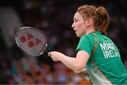 31 July 2012; Ireland's Chloe Magee competes in the women's singles group play stage against France's Hongyan Pi. London 2012 Olympic Games, Badminton, Wembley Arena, Wembley, London, England. Picture credit: Stephen McCarthy / SPORTSFILE