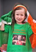 1 August 2012; Alice Nevin, age 4, from Mullingar, Co. Westmeath, and sister of Ireland boxer John Joe Nevin, at the ExCeL Arena, ahead of John Joe Nevin's men's bantamweight 56kg round of 16 contest bout against Kanat Abutalipov, Kazakhstan. London 2012 Olympic Games, Boxing, South Arena 2, ExCeL Arena, Royal Victoria Dock, London, England. Picture credit: David Maher / SPORTSFILE