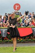 2 August 2012; Winner of the &quot;Best Dressed Lady&quot; competition Kelli O'Dell, from New-South Wales, Australia. Galway Racing Festival 2012, Ballybrit, Galway. Picture credit: Barry Cregg / SPORTSFILE