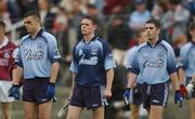 6 October 2002; Paul Casey, Dublin captain leads his team during the pre match parade, Dublin v Galway, All Ireland Under 21 Football Final, O'Moore Park Portlaoise, Co. Laois. Picture credit; Damien Eagers / SPORTSFILE *EDI*