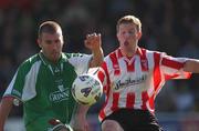13 October 2002; Alan Reynolds, Cork City, in action against Eamon Doherty, Derry City. eircom League Premier Division, Derry City v Cork City, Brandywell, Derry. Soccer. Picture credit; David Maher / SPORTSFILE *EDI*