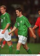16 October 2002;  Republic of Ireland's Robbie Keane leaves the pitch at the end of the game. Republic of Ireland v Switzerland, European Championships 2004 Qualifier, Lansdowne Road, Dublin. Soccer. Picture credit; Damien Eagers / SPORTSFILE