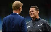 7 October 2017; Munster Director of Rugby Rassie Erasmus with Leinster head coach Leo Cullen prior to the Guinness PRO14 Round 6 match between Leinster and Munster at the Aviva Stadium in Dublin. Photo by Brendan Moran/Sportsfile