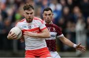 8 October 2017; Connor Berry of Abbeylara in action against Simon Cadam of Mullinalaghta St Columba's during the Longford County Senior Football Championship Final match between Abbeylara and Mullinalaghta St Columba's at Glennon Brothers Pearse Park in Longford. Photo by Piaras Ó Mídheach/Sportsfile