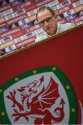 8 October 2017; Republic of Ireland manager Martin O'Neill during a press conference at Cardiff City Stadium in Cardiff, Wales. Photo by Stephen McCarthy/Sportsfile