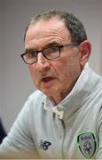8 October 2017; Republic of Ireland manager Martin O'Neill during a press conference at Cardiff City Stadium in Cardiff, Wales. Photo by Stephen McCarthy/Sportsfile