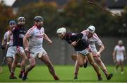 8 October 2017; Colm Cronin of Cuala in action against Johnny McGuirk of St Brigid's during the Dublin County Senior Hurling Championship Quarter-Final match between Cuala and St Brigid's at O'Toole Park in Dublin. Photo by David Fitzgerald/Sportsfile