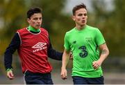 8 October 2017; Liam Kinsella, right, of Republic of Ireland U21 with team mate Connor Di Maio during squad training at Tallaght Stadium in Dublin. Photo by David Fitzgerald/Sportsfile