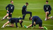 8 October 2017; Republic of Ireland U21 players, from left, Ronan Curtis, Rory Hale and Danny Kane during squad training at Tallaght Stadium in Dublin. Photo by David Fitzgerald/Sportsfile