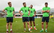 8 October 2017; Republic of Ireland U21 players, from left, Ronan Connor, Dessie Hutchinson, Jake Mulraney and Connor Di Maio during squad training at Tallaght Stadium in Dublin. Photo by David Fitzgerald/Sportsfile