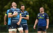9 October 2017; Leinster's, from left, Jack Conan, Jamison Gibson-Park and Jack McGrath, behind, during squad training at Thornfields in UCD, Belfield, Dublin. Photo by Piaras Ó Mídheach/Sportsfile