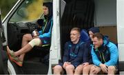 9 October 2017; Leinster's, from left, Joey Carbery, Dan Leavy, Rory O'Loughlin and Peter Dooley look on during squad training at Thornfields in UCD, Belfield, Dublin. Photo by Piaras Ó Mídheach/Sportsfile