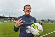 9 October 2017; Reece Grego-Cox of Republic of Ireland with the match ball after his hatrick against Israel during the UEFA European U21 Championship Qualifier match between Republic of Ireland and Israel at Tallaght Stadium in Dublin. Photo by Matt Browne/Sportsfile
